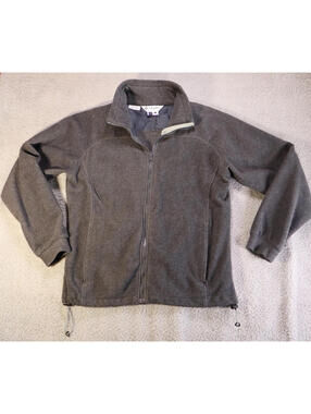 Columbia Women Large Benton Springs Fleece Jacket Gray zip